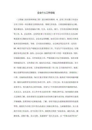 企业个人工作总结.docx