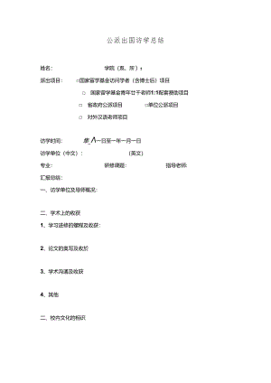 公派出国访学总结.docx
