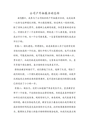 公司户外拓展活动总结.docx