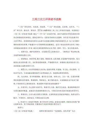 三亮三比三评承诺书选集.docx