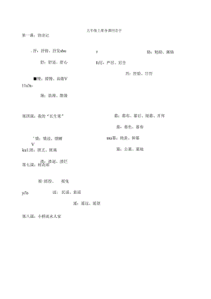人教版五年级上册各课同音字汇总.docx