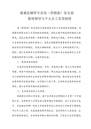 党支部委员会集体领导与个人分工负责制度.docx
