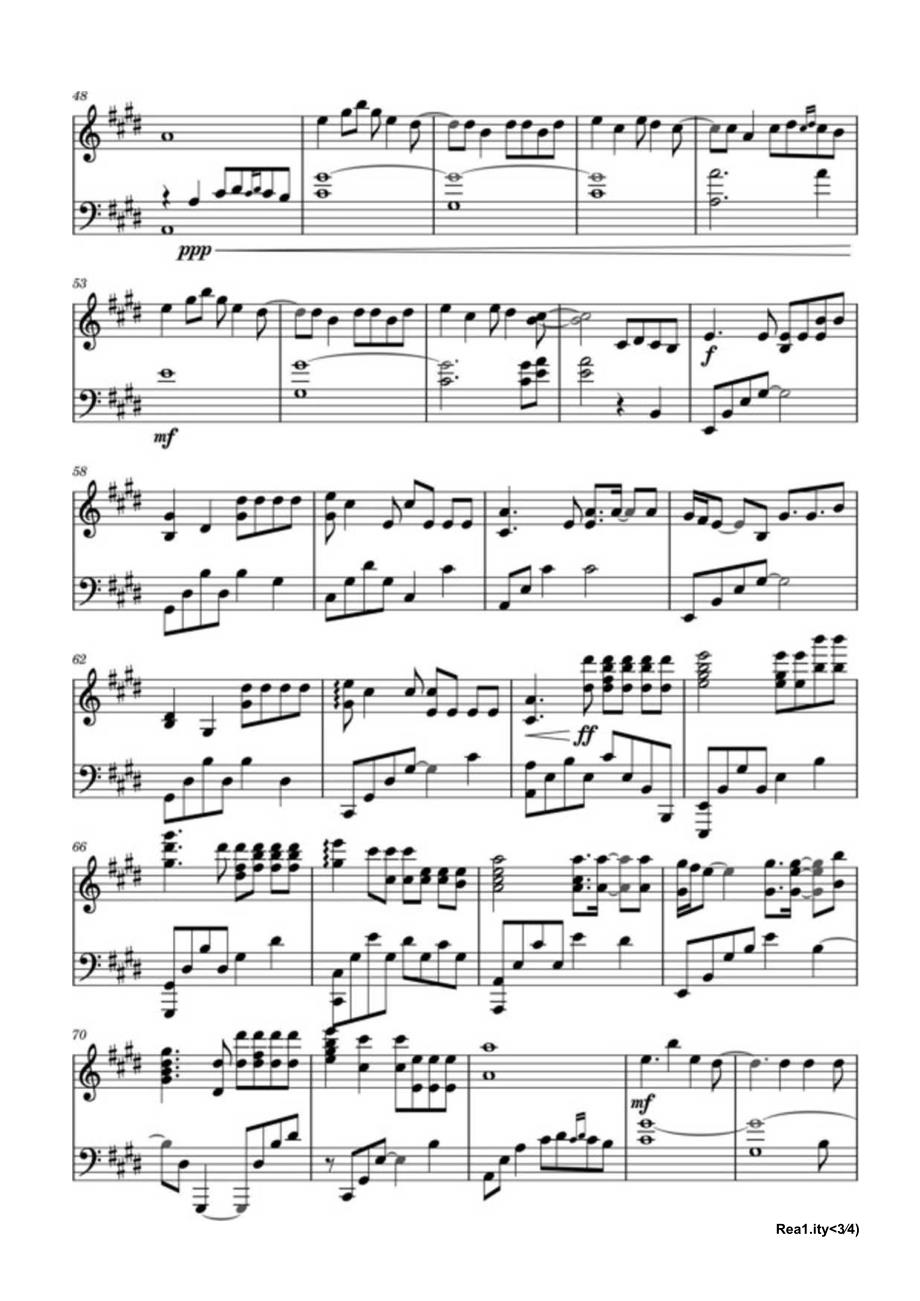 Reality 高清钢琴谱五线谱.docx_第3页