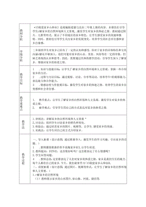 《13 我爱家乡山和水》教学设计-2024-2025学年道德与法治二年级上册统编版.docx