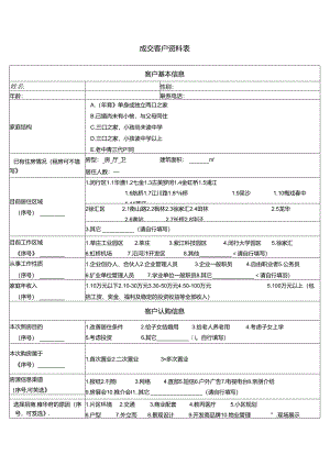 【营销管理】成交客户档案表.docx
