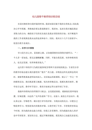 【精品】幼儿园骨干教师培训班总结.docx