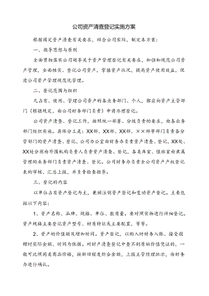 公司资产清查登记实施方案.docx