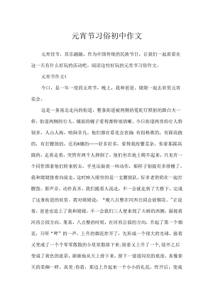 元宵节习俗初中作文.docx