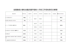 全面建成小康社会重点提升指标11月份责任分解表.docx