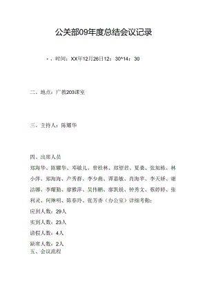 公关部09年度总结会议记录.docx