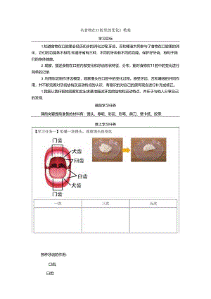 《食物在口腔里的变化》教案.docx