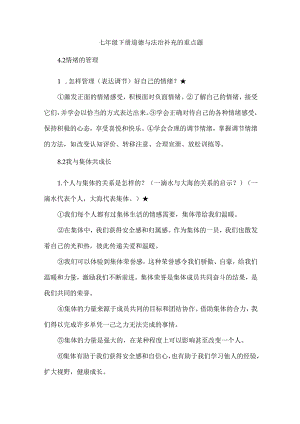 七年级下册道德与法治补充的重点题.docx