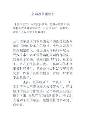 公司改革建议书.docx