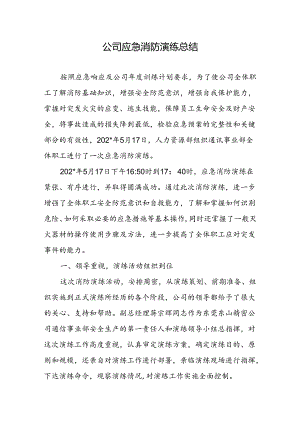 公司应急消防演练总结.docx