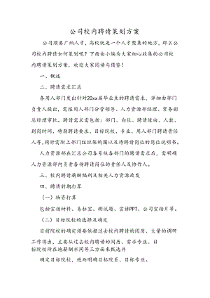 公司校园招聘策划方案.docx
