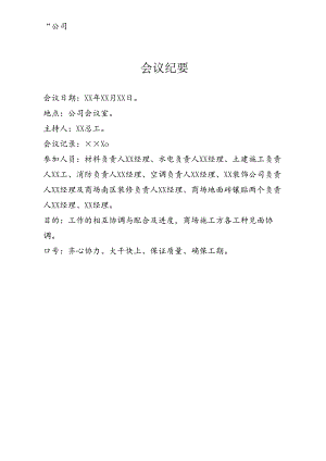 公司会议纪要（专业完整模板）.docx