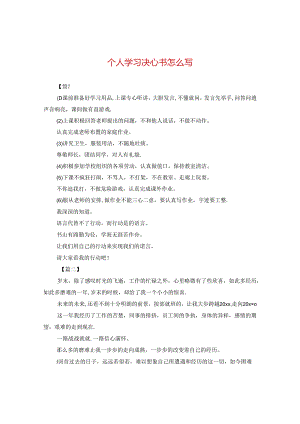 个人学习决心书怎么写.docx