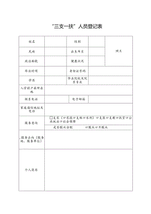 “三支一扶”人员登记表模板.docx