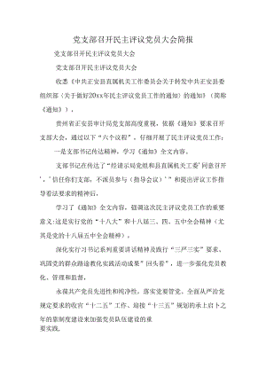党支部召开民主评议党员大会简报.docx
