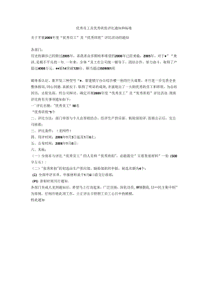 优秀员工及优秀班组评选通知和标准.docx