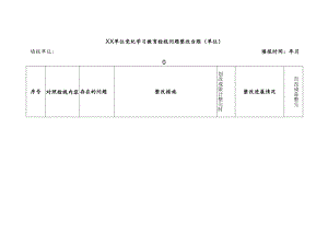 XX单位党纪学习教育检视问题整改台账（单位）.docx