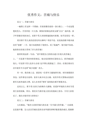 优秀作文：痛苦与快乐.docx