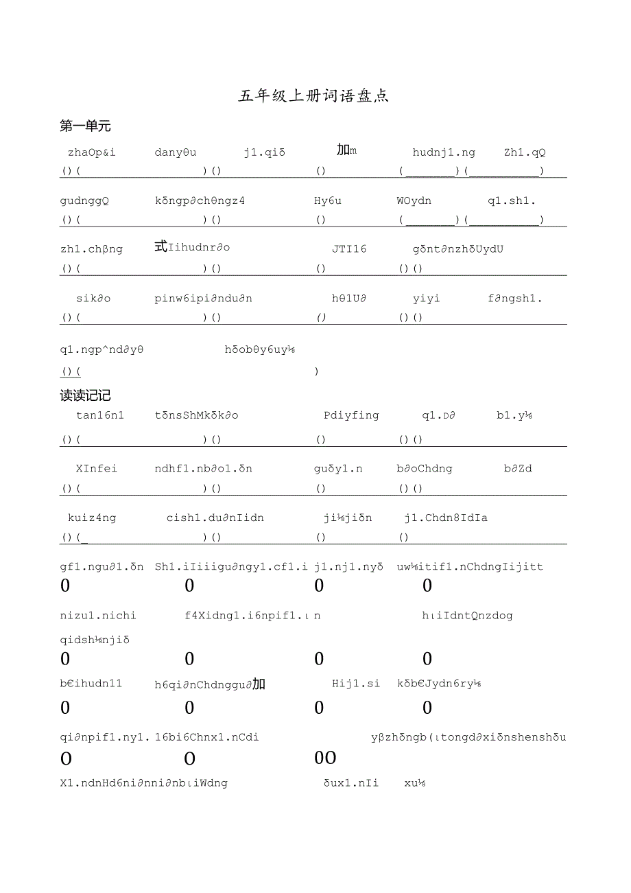 人教版五年级上册看拼音写词语.docx_第1页