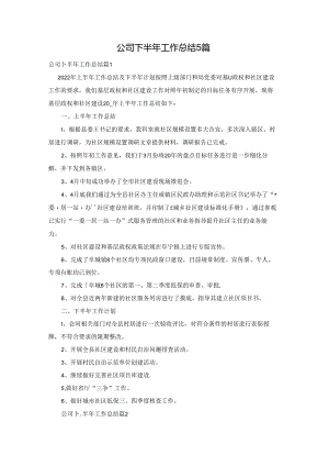 公司下半年工作总结5篇.docx