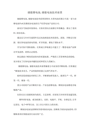 储能锂电池,储能电池技术前景.docx