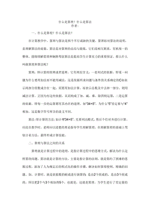 什么是算理？什么是算法.docx