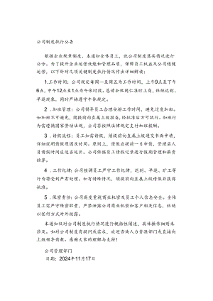 公司制度执行公告.docx