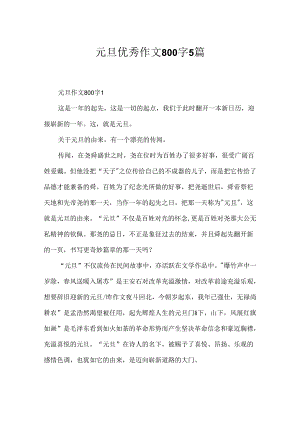 元旦优秀作文800字5篇.docx