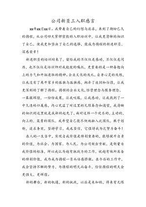 公司新员工入职感言.docx