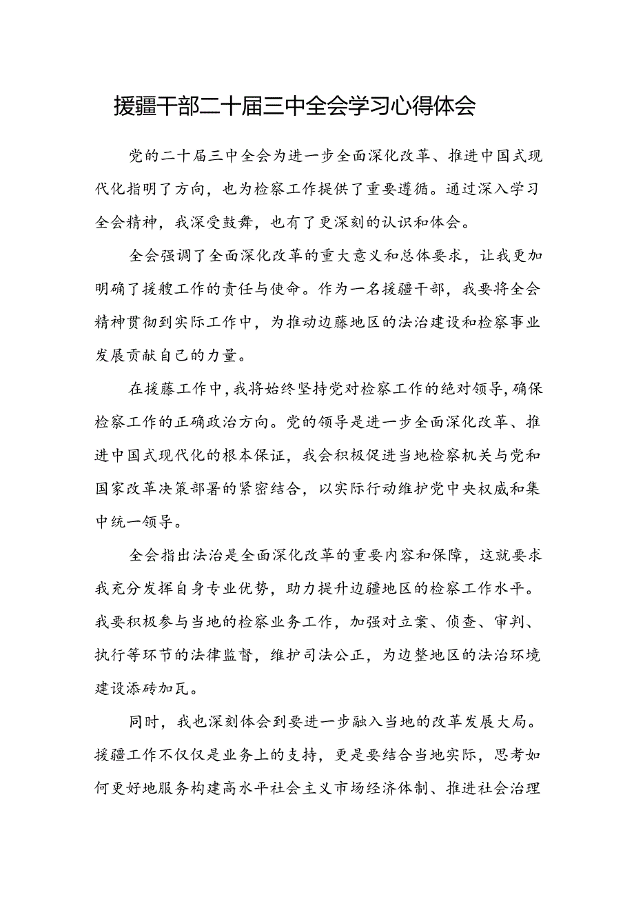 援疆干部二十届三中全会学习心得体会.docx_第1页