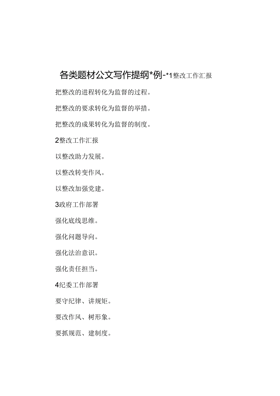 各类题材公文写作提纲30例-1.docx_第1页