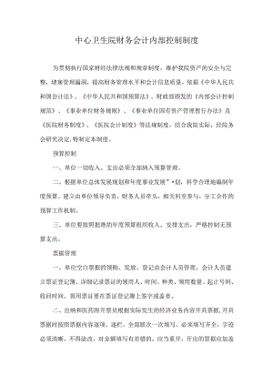 中心卫生院财务会计内部控制制度.docx