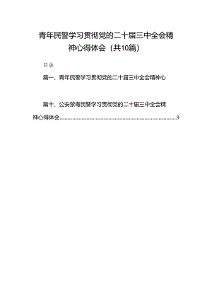 青年民警学习贯彻党的二十届三中全会精神心得体会（共10篇选择）.docx