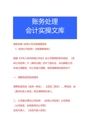 做账实操-安保公司注销清算报告.docx