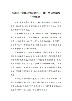 检察部干警学习贯彻党的二十届三中全会精神心得体会.docx