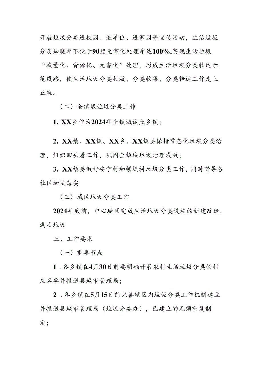 2024年XX县城乡生活垃圾规范化治理工作实施方案.docx_第2页