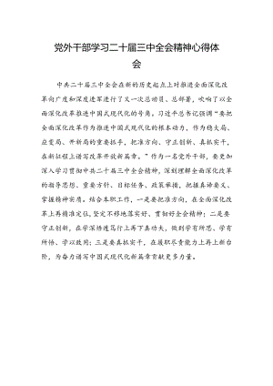 党外干部学习二十届三中全会精神心得体会.docx