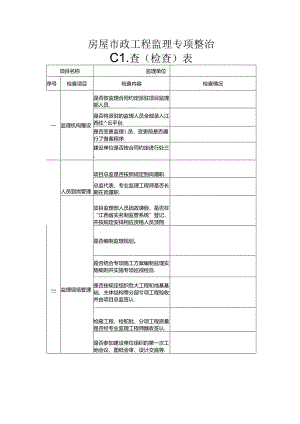 房屋市政工程监理专项整治自查（检查）表.docx
