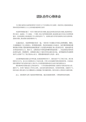 团队合作心得体会.docx