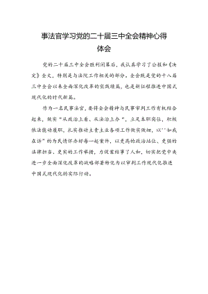 事法官学习党的二十届三中全会精神心得体会.docx