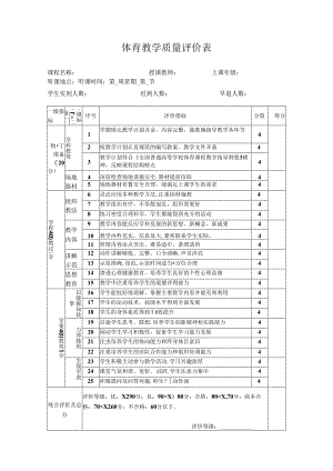 体育教学质量评价表.docx