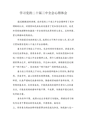 学习2024年学习党的二十届三中全会个人心得感悟.docx