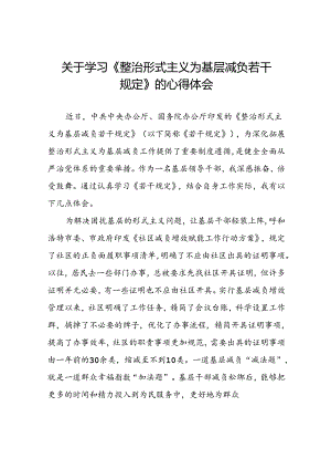 5篇村干部学习贯彻《整治形式主义为基层减负若干规定》的心得体会.docx