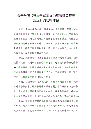 整治形式主义为基层减负若干规定心得体会.docx