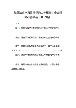 党员法官学习贯彻党的二十届三中全会精神心得体会(10篇集合).docx