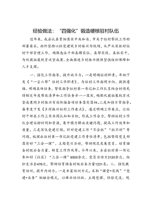 经验做法：“四强化”锻造硬核驻村队伍.docx